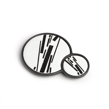 Enamel Shred Marked Duo Brooch