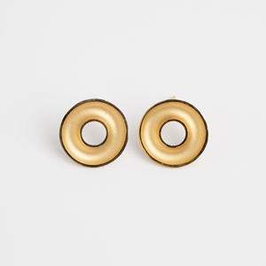 Small concave torus earrings - gold