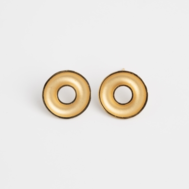 Small concave torus earrings - gold