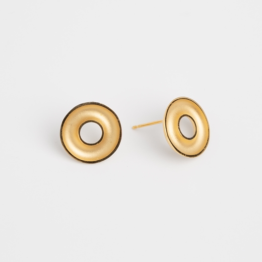 Small concave torus earrings - gold