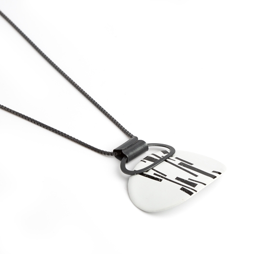 Enamel Shred Marked Loop Pendant - side