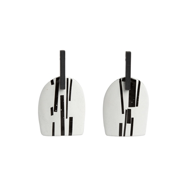 Enamel 'Shred marked' bar stud earrings