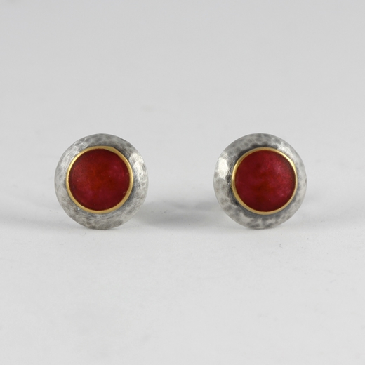 Red Domed Studs front view