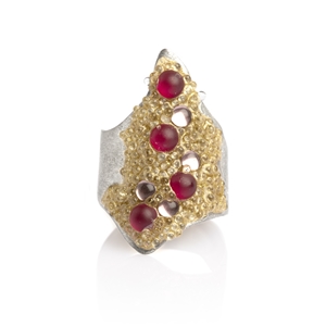 Volcanic treasure red and pink ring