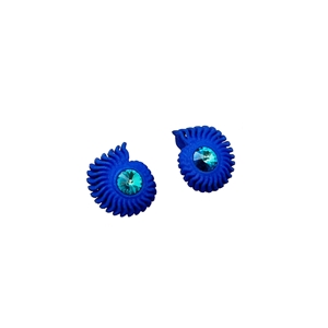 Ammonite Studs - Blue