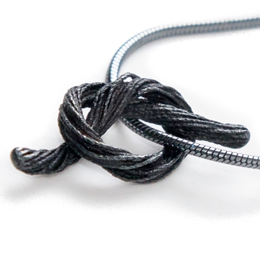 thread knot pendant detail