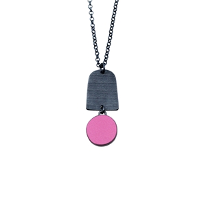 Arch and pink circle necklace