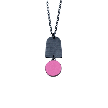 Arch and pink circle necklace