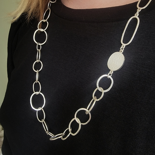 Asymmetric Links Necklace  worn