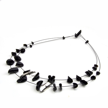 Black double strand necklace