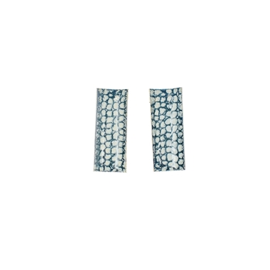 Blue rectangle curved studs