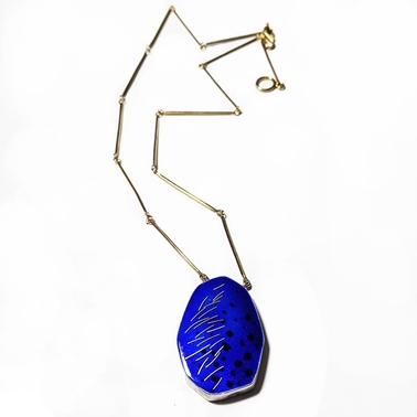Blue & gold pendant