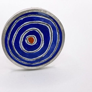 Coloured Circle Brooch - Blue