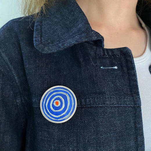 Coloured Circle Brooch - Blue