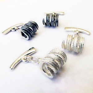 Twisted Leaf Cufflinks, Polished or Oxidised