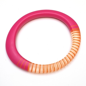 wangle bangle - orange with cut out and cerise stripes