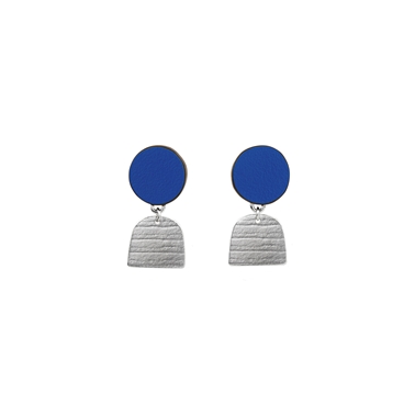 Cobalt tiny stripe earrings