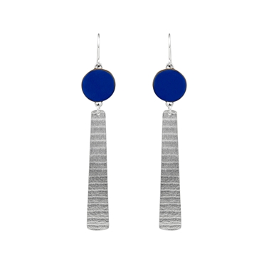 Cobalt long stripe earrings