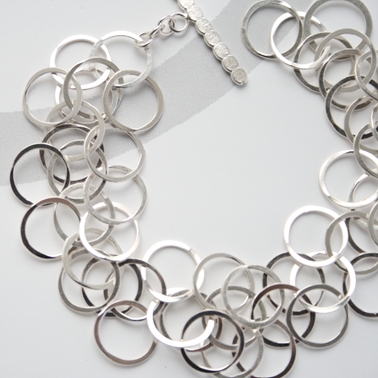 3 loop bracelet, silver
