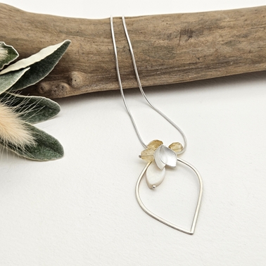 double orchid petal and loop pendant