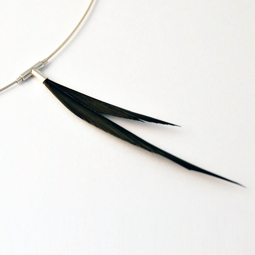 Black 1 Piece Asymmetrical Necklace-Detail