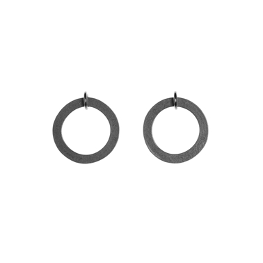 Forbes circle earrings oxidised silver