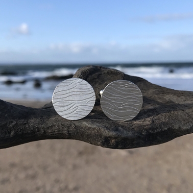 eco silver ripple cufflinks