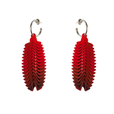 Feather Earrings Red