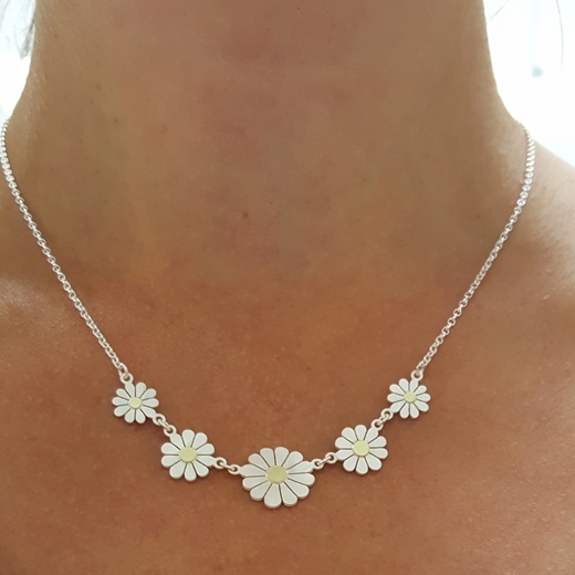 Five daises necklace worn