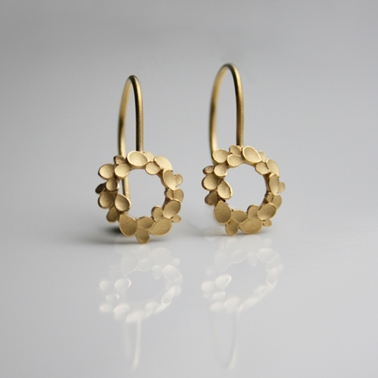 Floral-wreath-silver-gold-plated-drop-earrings