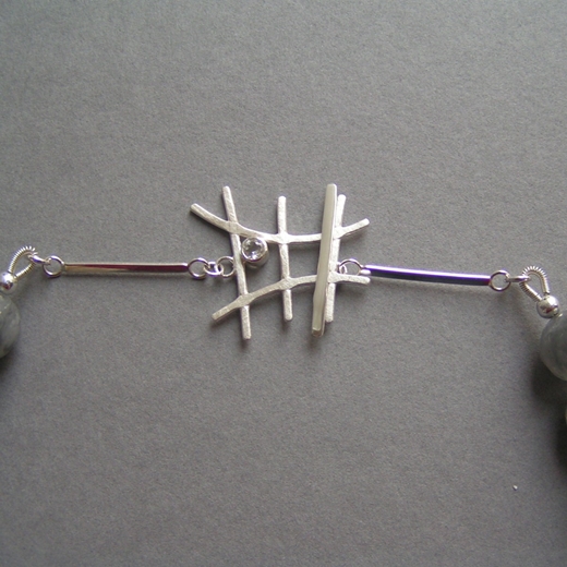 Grey quartz necklace - closed clasp