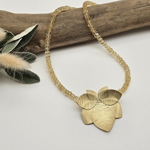 gold citrine orchid necklace