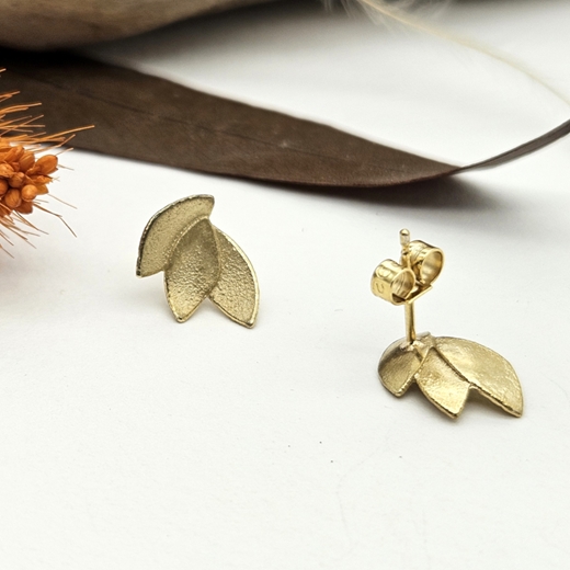 gold euc leaves earrings back