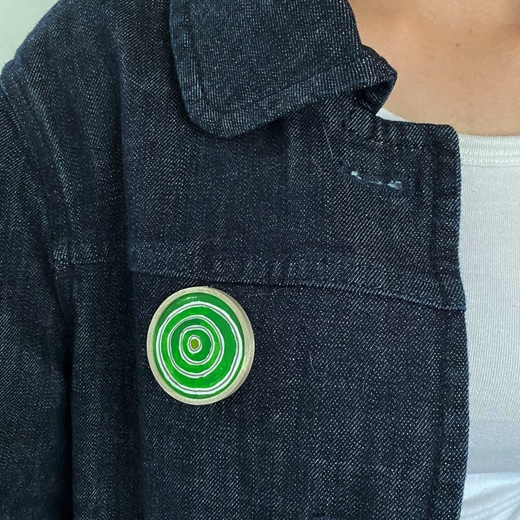 Coloured Circle brooch - Green