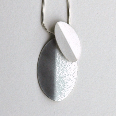 Violet grey fold and silver fold necklace