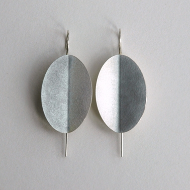 Violet grey large fold earrings
