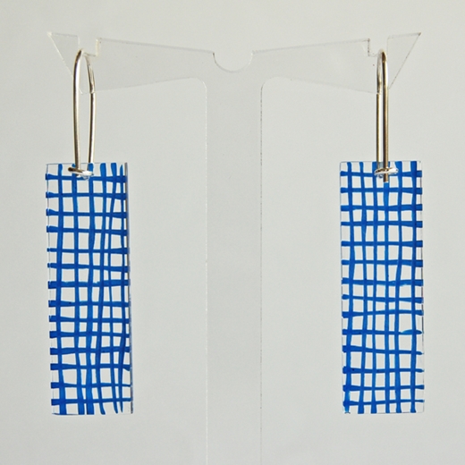 blue grid earrings 2