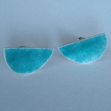 Half oval Sea Green earrings