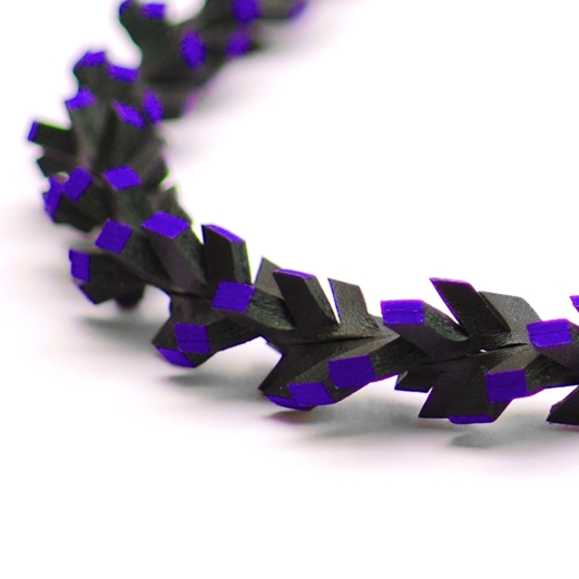 Helix with Ribbon - Black & Blue - detail
