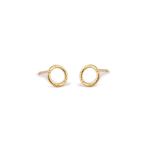 22ct Gold Plated, French Knit Imprinted Hoop Studs