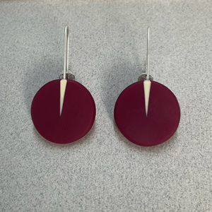 Claret circle drop earrings