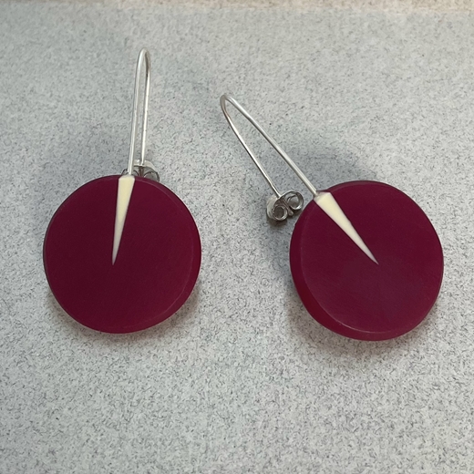 Claret circle drop earrings