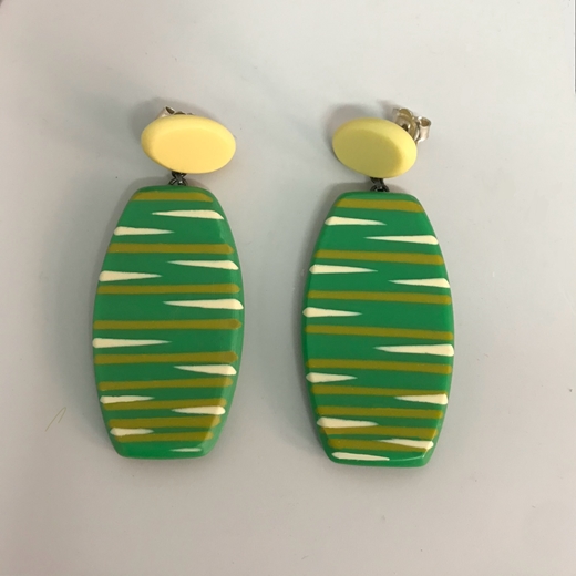 Modernist earrings green