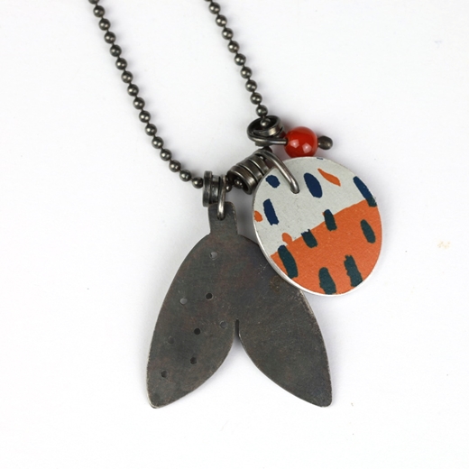 Pattern Pendant with Leaf - Back