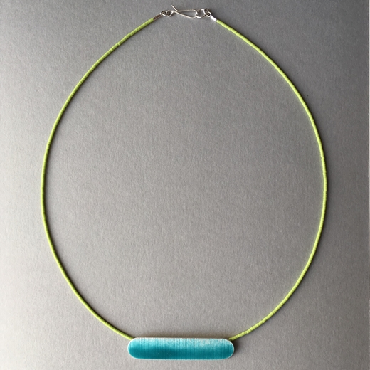Deep Turquoise long oval necklace