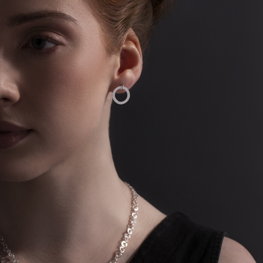 Forbes earrings on model