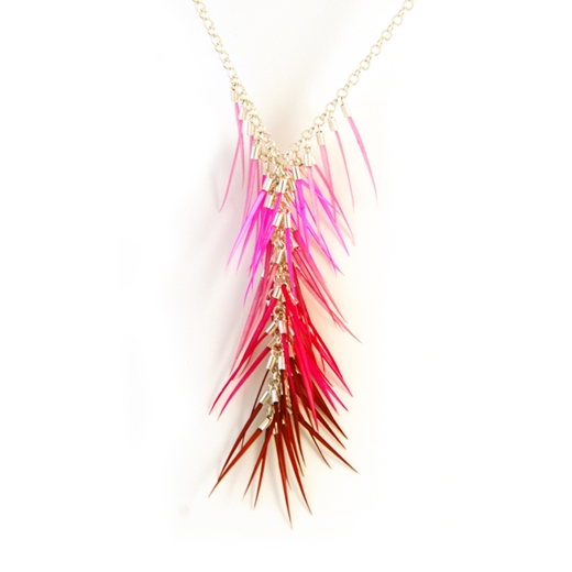 Mixed Pinks Chandelier Necklace - detail