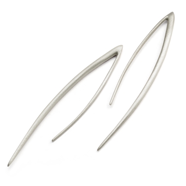 Short silver drop strand earrings 55mm