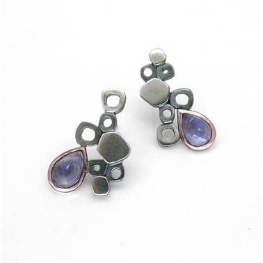 Lamella Rosecut Moonstone Cluster Earrings