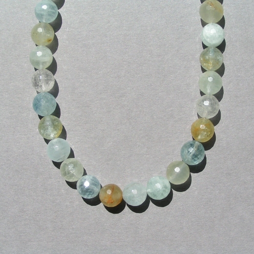 Aquamarine Necklace - bead detail.